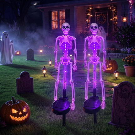 Halloween Outdoor Solar Lights Skeleton 2 Pack, Solar Pathway Lights and Halloween Solar Lights – image 6