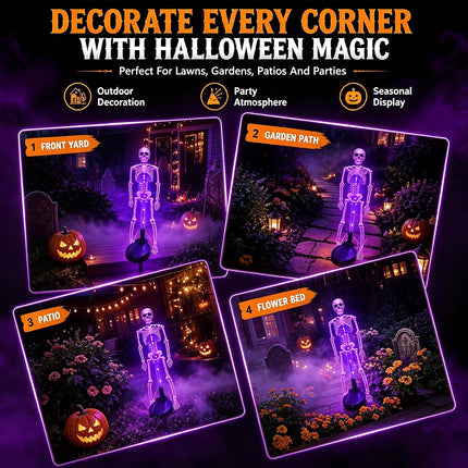 Halloween Outdoor Solar Lights Skeleton 2 Pack, Halloween Skeleton Decorations Outdoor – image 5