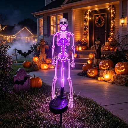 Halloween Outdoor Solar Lights Skeleton 2 Pack, Halloween Skeleton Decorations Outdoor – image 7