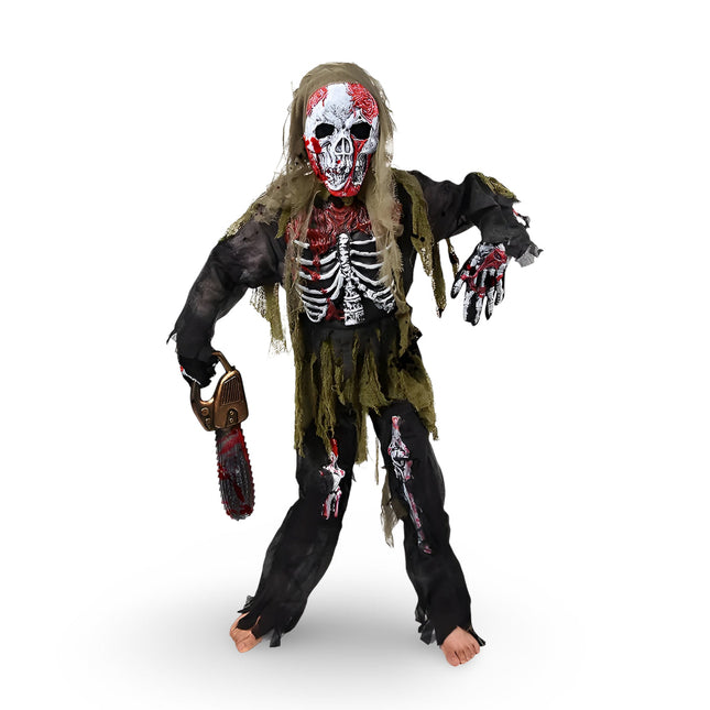 Halloween Skeleton Zombie Costume Set with Mask | Spooky Look for Kids 1