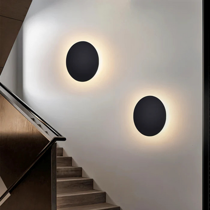 Halo Collection | Wall Sconce Light with Layered Disc Design | Modern Aluminum Fixture for Cozy Ambiance 4