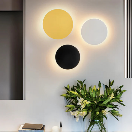 Halo Collection | Wall Sconce Light with Layered Disc Design | Modern Aluminum Fixture for Cozy Ambiance 5