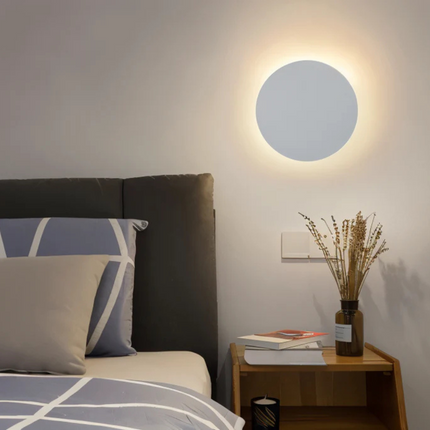 Halo Collection | Wall Sconce Light with Layered Disc Design | Modern Aluminum Fixture for Cozy Ambiance 6