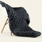 Chenille Throw Blankets, Hand Woven Chunky Knit Blanket with Braided Loops, Soft Blanket, Bed Cover, Photo Backdrop