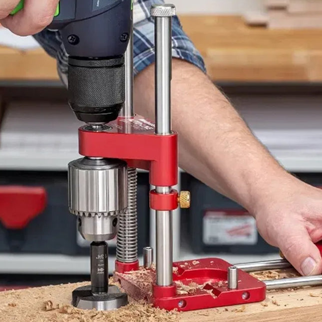 Handheld Drill Guide Jig with Adjustable Depth Stop | Portable Tool for Precision Woodworking 0