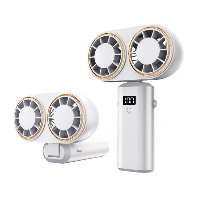 Handheld Fan Double-Cooler with 5 Adjustable Speeds | Mini Portable Fan for On-the-Go Freshness 0