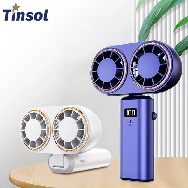 Handheld Fan Double-Cooler with 5 Adjustable Speeds | Mini Portable Fan for On-the-Go Freshness 1