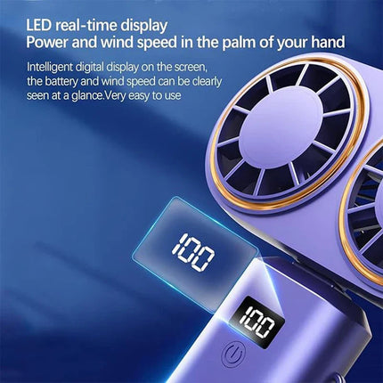 Handheld Fan Double-Cooler with 5 Adjustable Speeds | Mini Portable Fan for On-the-Go Freshness 4