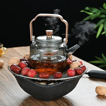 Glass Teapot with Strainer, Loose Leaf Tea Pot with Cat Paw Filter – image 9