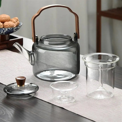 Glass Teapot with Strainer, Loose Leaf Tea Pot with Cat Paw Filter
