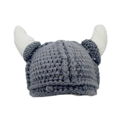 Knit Beanies, Crochet Hat with Viking Horns, Handmade Knitted Viking Hat for Adults and Kids, Funny Hat