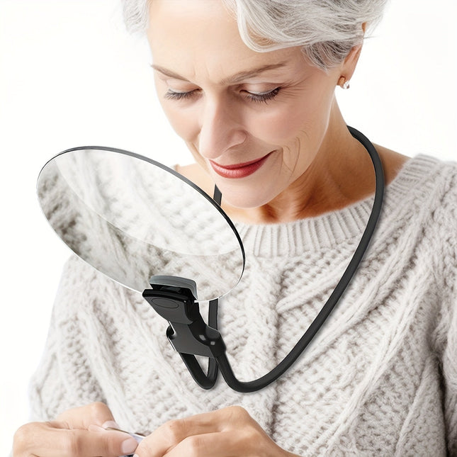 Hands-Free Magnifying Glass | 5X Magnification with Adjustable Neck Strap | Ideal for Reading and Detailed Tasks 0