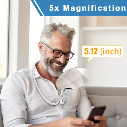 Hands-Free Magnifying Glass | 5X Magnification with Adjustable Neck Strap | Ideal for Reading and Detailed Tasks 1