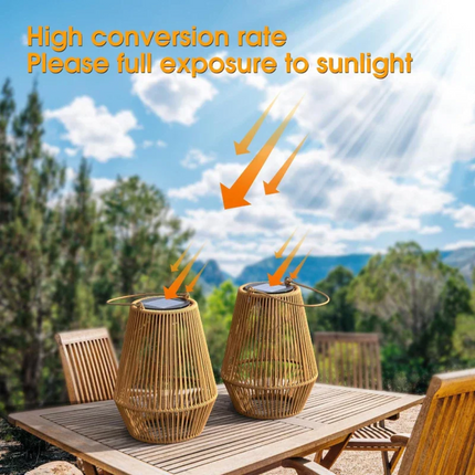 Handwoven Solar Garden Lights | Waterproof Outdoor Lamp for Stylish Ambiance 1