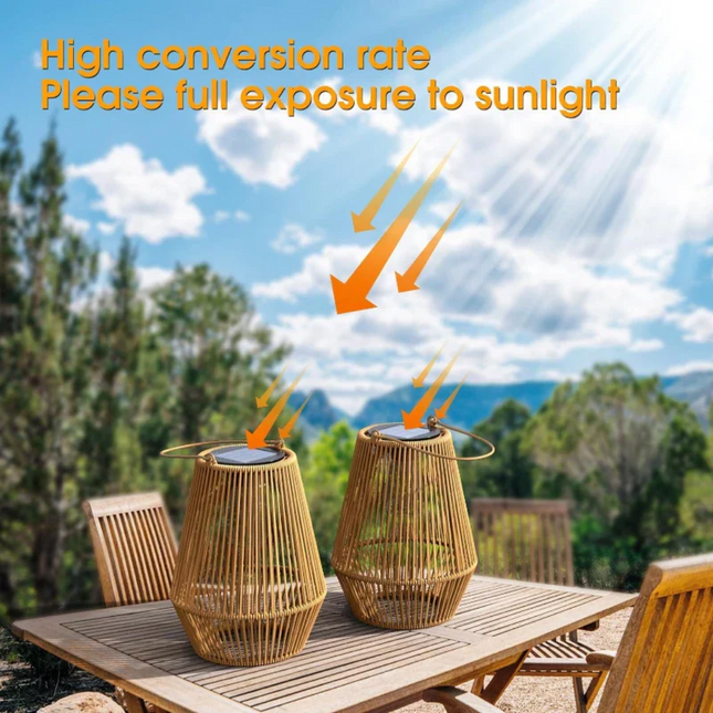 Handwoven Solar Garden Lights | Waterproof Outdoor Lamp for Stylish Ambiance 1
