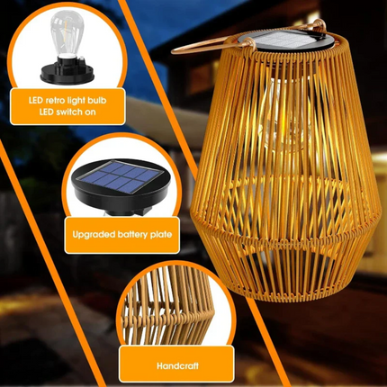 Handwoven Solar Garden Lights | Waterproof Outdoor Lamp for Stylish Ambiance 2