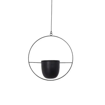 Metal Hanging Planter with Chain, Hanging Plant Holder with Drainage Holes – image 4