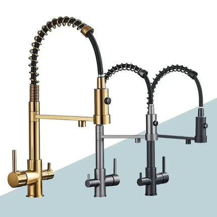 Harmony | 3-Way Pull-Down Kitchen Faucet with Smooth Spray Head | Dual-Handle Control for Versatile Water Access 3