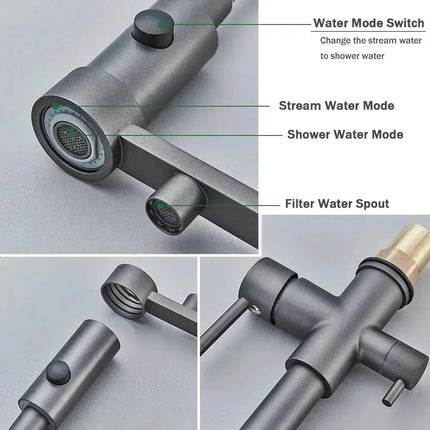 Harmony | 3-Way Pull-Down Kitchen Faucet with Smooth Spray Head | Dual-Handle Control for Versatile Water Access 6
