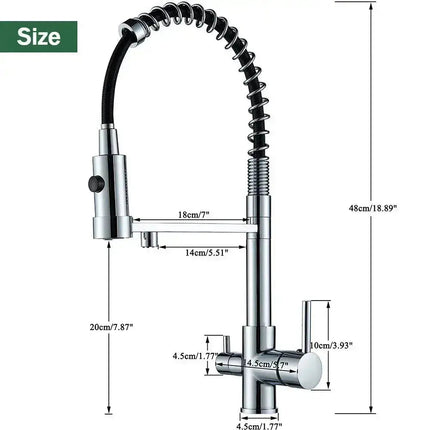 Harmony | 3-Way Pull-Down Kitchen Faucet with Smooth Spray Head | Dual-Handle Control for Versatile Water Access 8