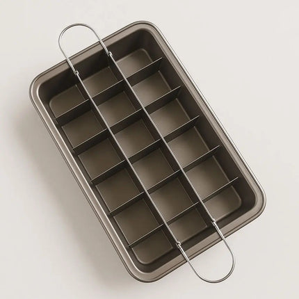 Brownie Baking Pan with Removable Divider, Nonstick Cake Pan for Oven, Carbon Steel Baking Tray for Brownies and Bread