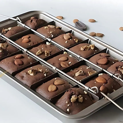Brownie Baking Pan with Removable Divider, Carbon Steel Baking Tray for Brownies and Bread – image 5