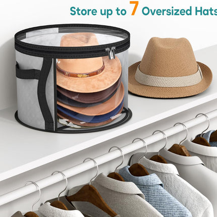 Hat Organizer | Large Clear Storage Case with Dual-Zip Closure | Durable Design for Easy Viewing 1