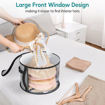 Hat Organizer | Large Clear Storage Case with Dual-Zip Closure | Durable Design for Easy Viewing 2