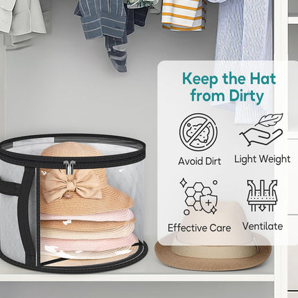 Hat Organizer | Large Clear Storage Case with Dual-Zip Closure | Durable Design for Easy Viewing 3
