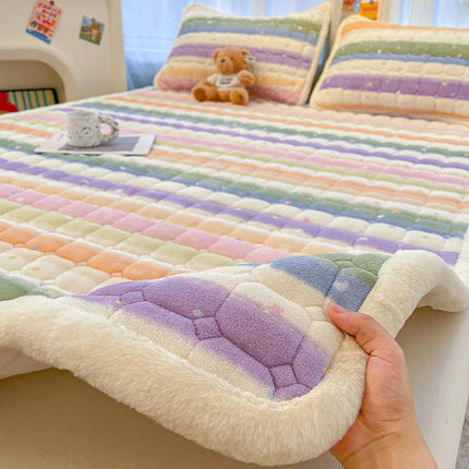Cozy Dreams | Purple Mattress Pad for Kids with Cute Cartoon Design | Soft & Warm Winter Comfort