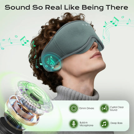 ComfortZone | Bluetooth Sleep Eye Mask with 3D Blackout Design | Binaural Stereo Sound for Deep Relaxation