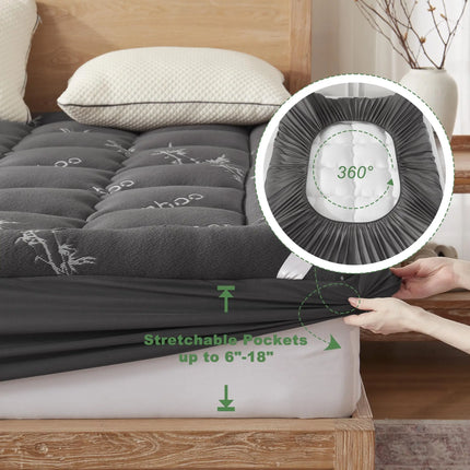 EcoComfort Collection | Bamboo Viscose Mattress Protector with Quilted Design | Waterproof & Breathable for Ultimate Sleep Comfort