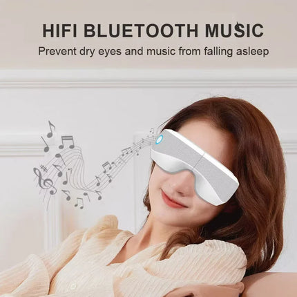 Relax & Revive | USB Rechargeable Eye Massager with Wireless Heating & Vibration | Portable Design for Stress Relief and Eye Care