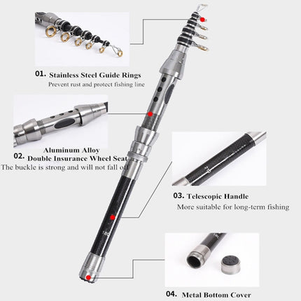 Fishing Rod and Reel Combo, Telescopic Fishing Pole with Spinning Reel – image 4