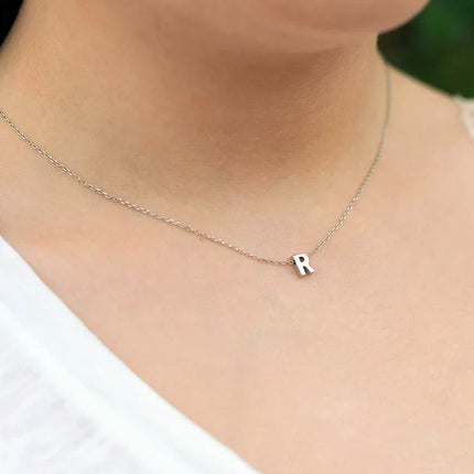 Initial Necklace for Women, Dainty Initial Pendant Necklace in Gold or Silver – image 4