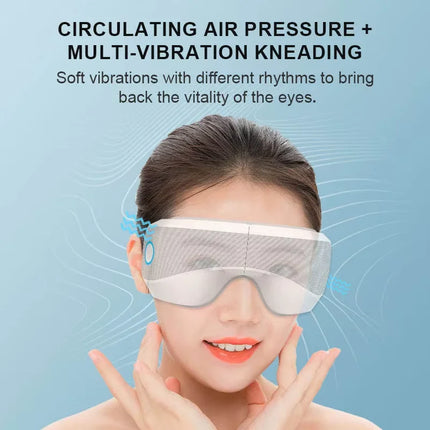 Relax & Revive | USB Rechargeable Eye Massager with Wireless Heating & Vibration | Portable Design for Stress Relief and Eye Care