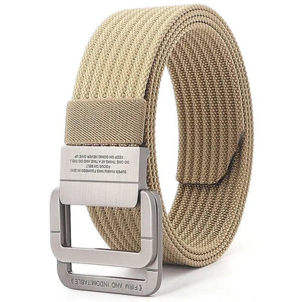 Mens Belt with Double Ring Buckle, Adjustable Web Belt for Jeans and Shorts – image 17