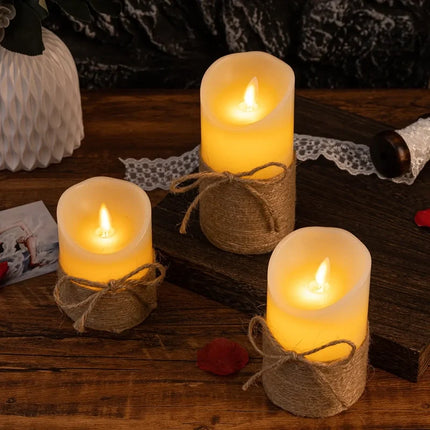 Flameless Block Candles with Realistic LED Lights | Safe, Elegant Ambiance for Home Décor and Special Occasions