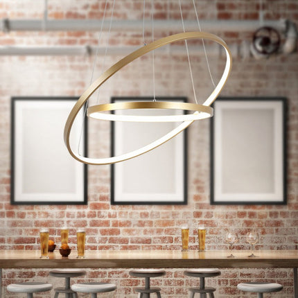 Halo Chandelier with Customizable Concentric Rings | LED Lighting Fixture for Elegant Home Decor