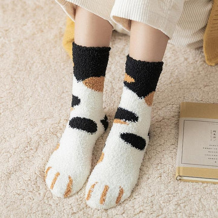 Fuzzy Socks with Cat Paw Design, Stocking Stuffers – image 7