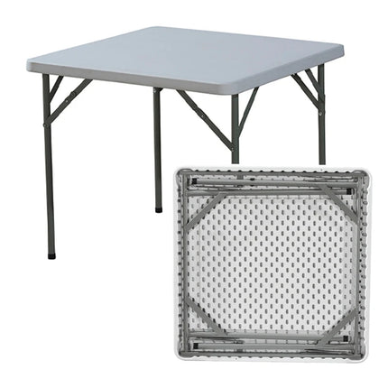 Versatile Folding Table | 3ft Square Outdoor Table with Space-Saving Design | Durable Hard Plastic for Patio & Garden Use