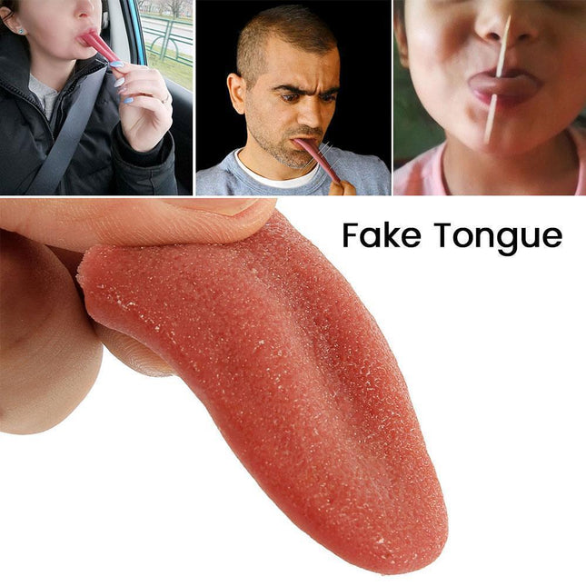 Realistic Fake Tongue, Stretchy Silicone Tongue for Magic Tricks, Halloween Props and Gag Gifts, Prank Toy