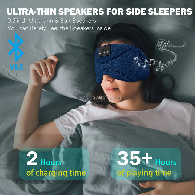 ComfortZone | Bluetooth Sleep Eye Mask with 100% Light Block & Soft Speakers | Perfect for Side Sleepers