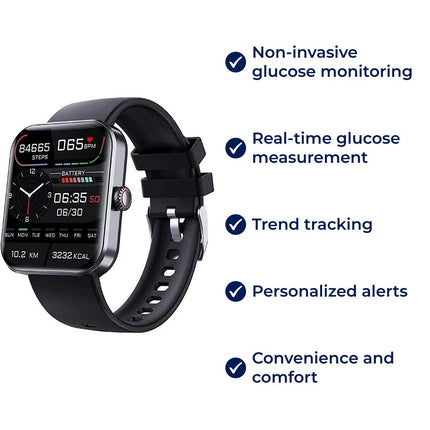 HealthTrack | Smartwatch for Blood Glucose Monitoring with Real-Time Alerts | Non-Invasive Design for Effortless Diabetes Management 3