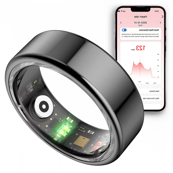 HealthTrack | Stainless Steel Smart Ring with Real-Time Monitoring | Sleek Design for Fitness Enthusiasts 0
