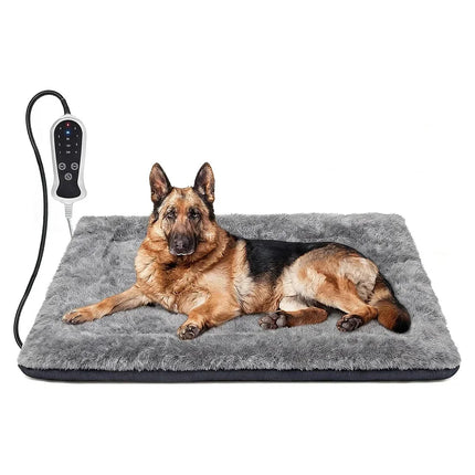 Heated Dog Bed, Large Dog Bed with Heating Pad and Removable Washable Cover, Heated Pet Bed for Crate Indoor Use