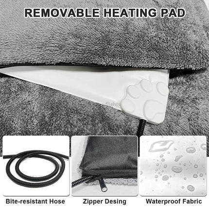 Heated Dog Bed, Large Dog Bed with Heating Pad and Removable Washable Cover – image 5
