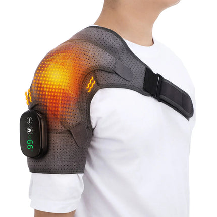 Heated Shoulder Brace with Adjustable Warmth & Vibration | Ergonomic Support for Daily Relief 1