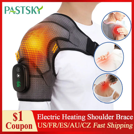 Heated Shoulder Brace with Adjustable Warmth & Vibration | Ergonomic Support for Daily Relief 2