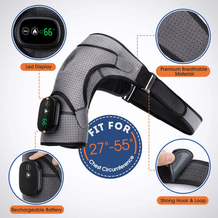 Heated Shoulder Brace with Adjustable Warmth & Vibration | Ergonomic Support for Daily Relief 6
